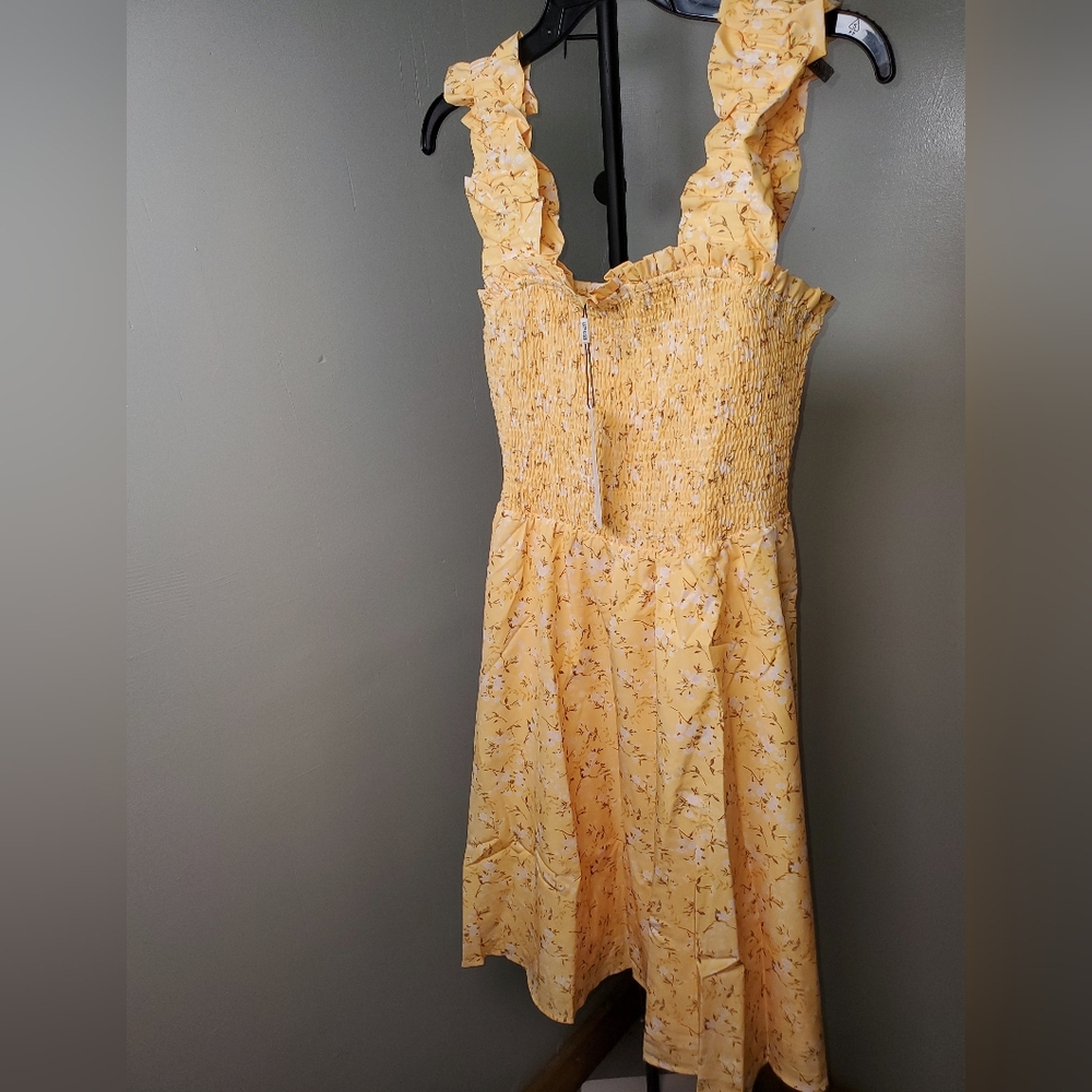 Yellow Floral Women's Dress